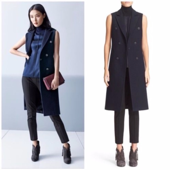 rag & bone Jackets & Blazers - Rag & Bone Faye Longline Double Breasted Wool Blen